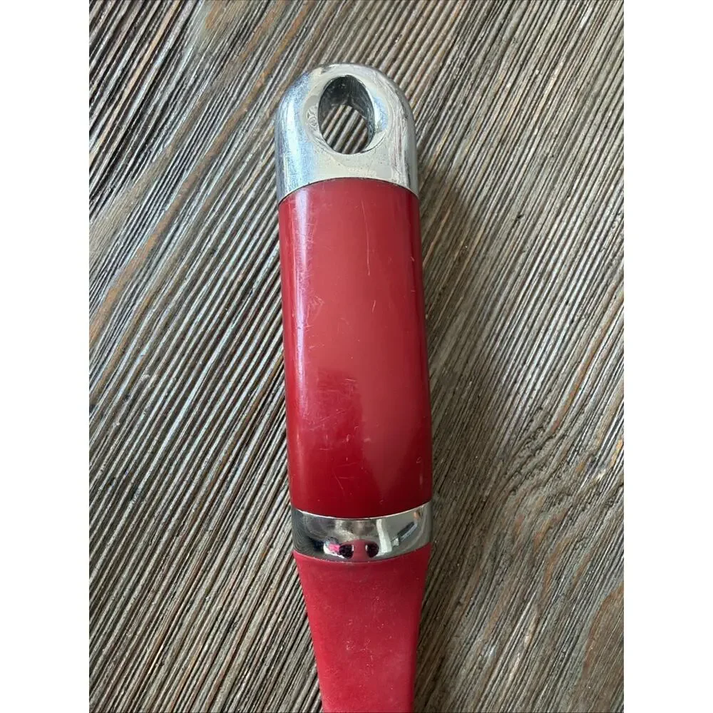 KitchenAid Slotted Spoon Skimmer Server Stir Large Red Heat Resistant 13 inch